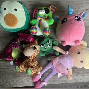 Colorful Plush Toy Set for Kids lot of 7